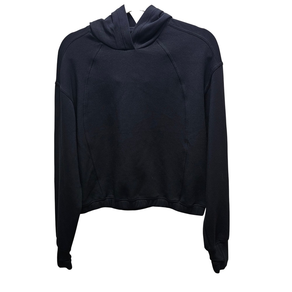OFFLINE by Aerie Black Cropped Hoodie Thumbhole Cuffs Small Activewear - Picture 1 of 6
